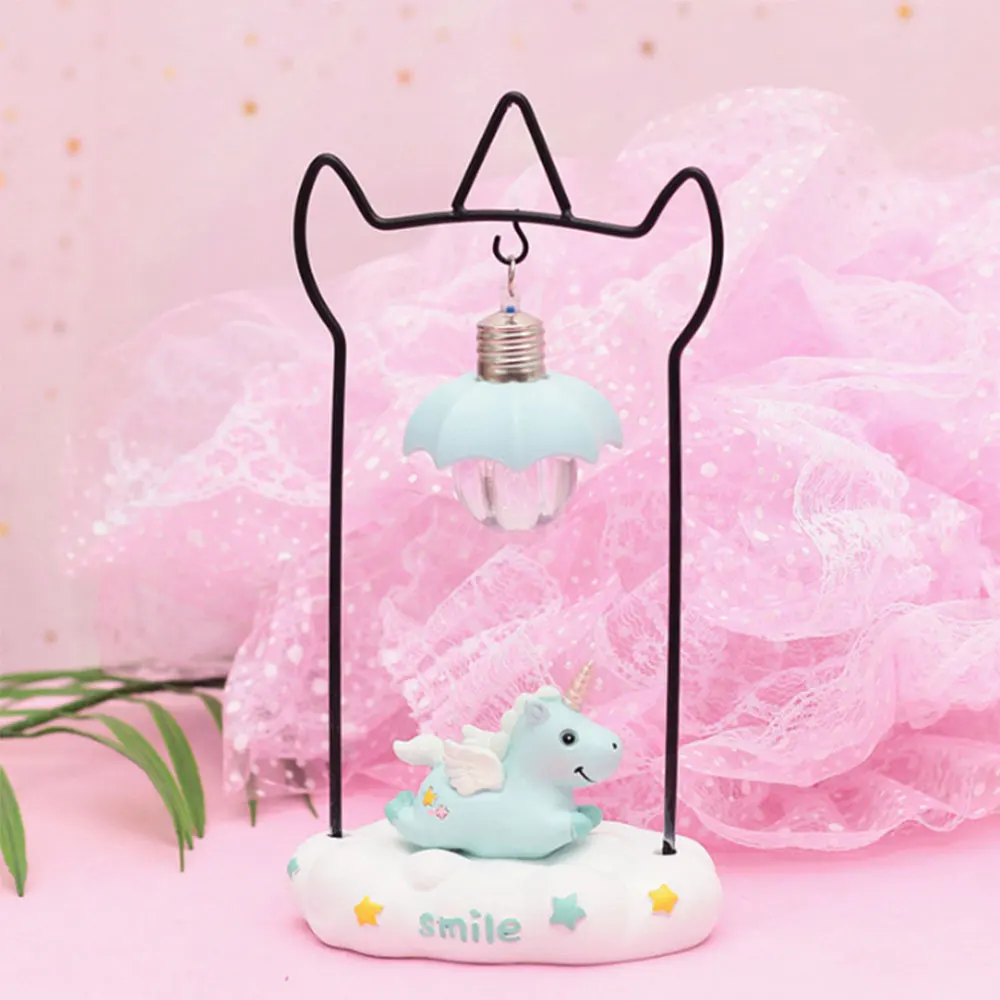 СВЕТОДИОДНЫЙ ночник в виде единорога из смолы с изображением Луны и детский