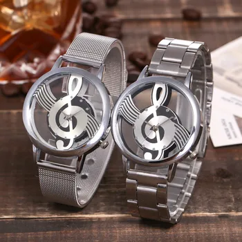 

vansvar brand Features Hollow musical note relogio feminino Stainless Steel Wristwatch Women Watches fashion creative clock B40