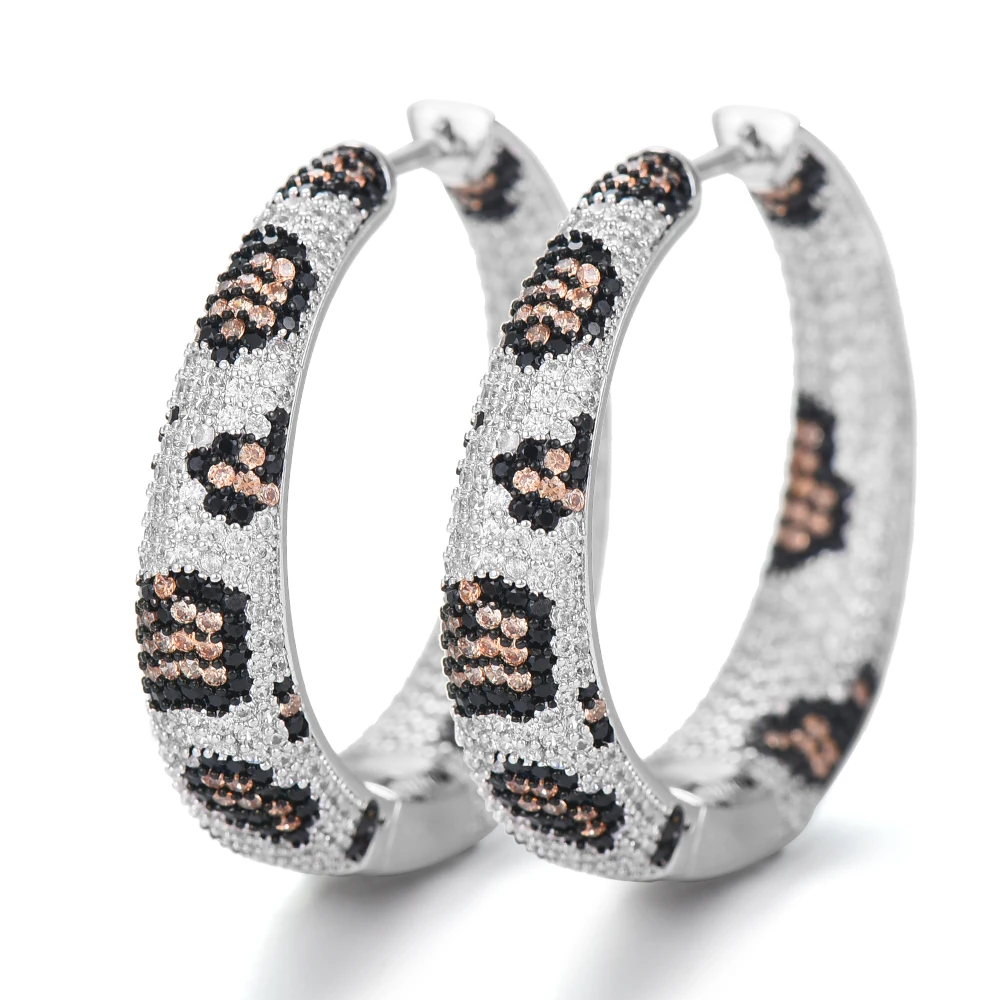 

SISCATHY 2019 Charms Big Statement Hoop Earrings For Women Luxury Full Cubic Zircon Wedding Bridal DUBAI Hoop Earrings Jewelry