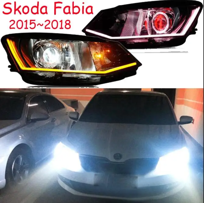 2 шт. автомобильный Стайлинг год HID xenon fabia фары чехол для Skoda Fabia Биксеноновые линзы ближнего света - Цвет: picture