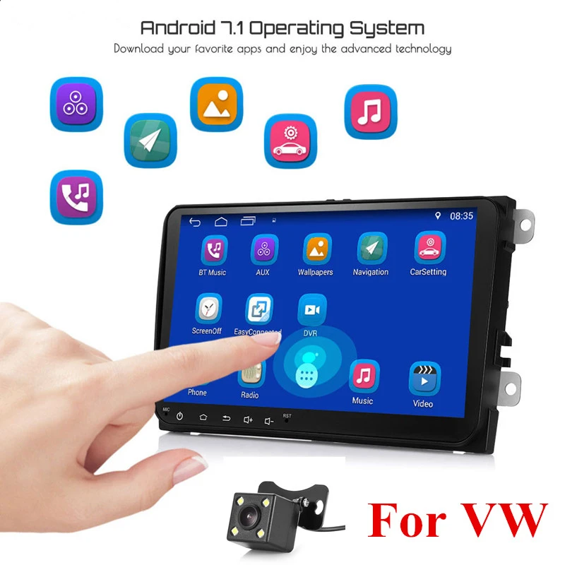 

Universal 9-inch HD Car Multimedia Player Android 7.1 Bluetooth 4.0 GPS for VW with Navigation Bluetooth Wifi Car Stereo Player