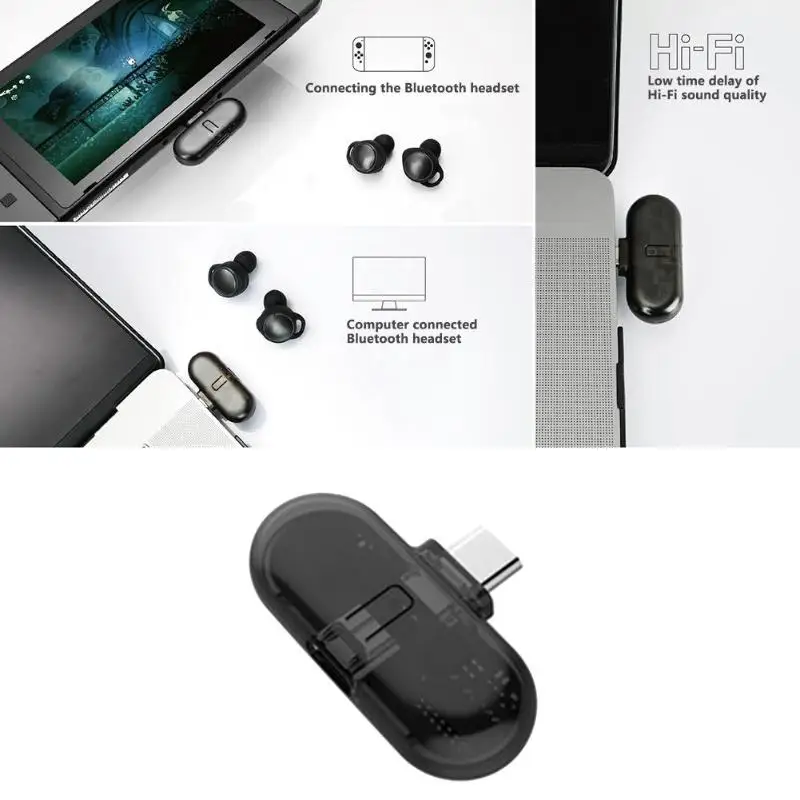 ALLOYSEED беспроводной bluetooth наушник приемник Type C аудио передатчик адаптер конвертер