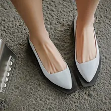 2016 New Solid colors gladiator med-heel square toe genuine leather model photos show fashionable loafers grace women shoes