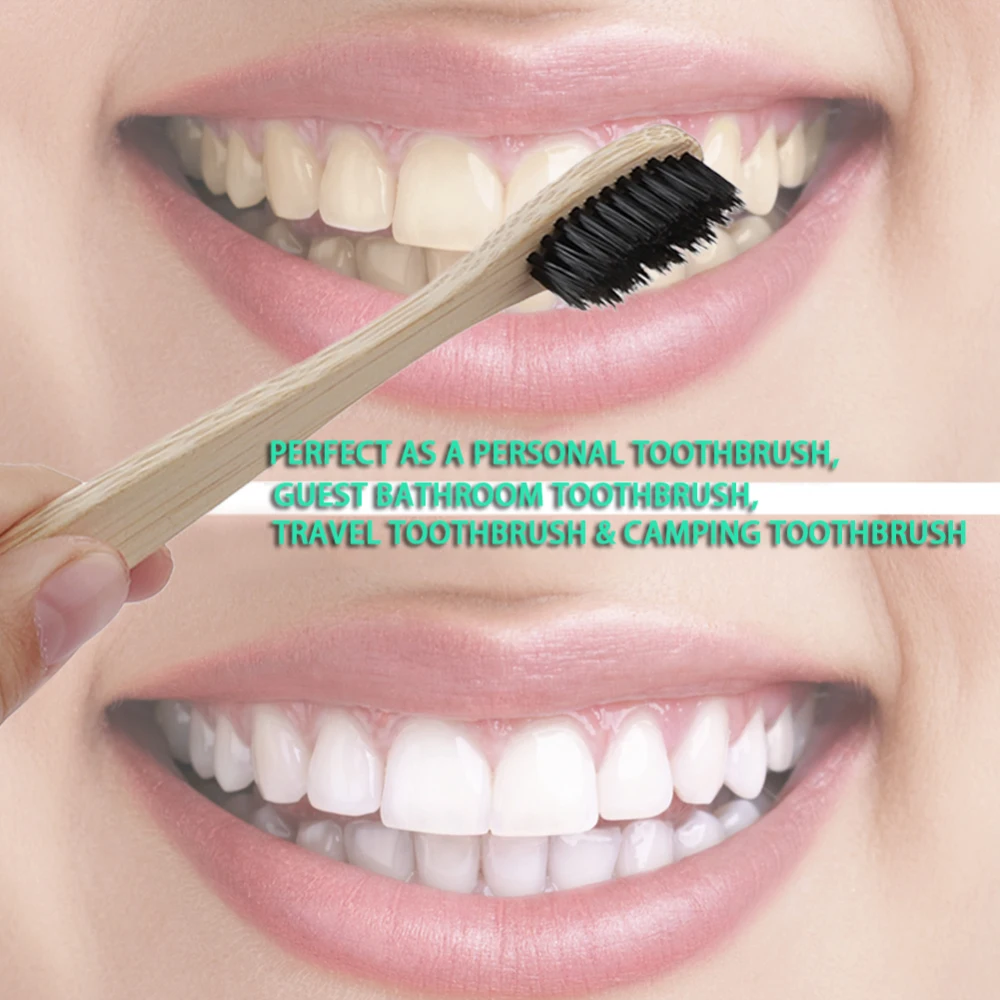 Escova de Dentes Escovas de Dentes Logotipo Personalizado Natural Bambu Carvão Cerdas Macias Capicellum Fibra Eco-friendly Cuidado Oral 300 Pçs Mod. 1273232 11 300 pçs logotipo personalizado natural bambu carvão