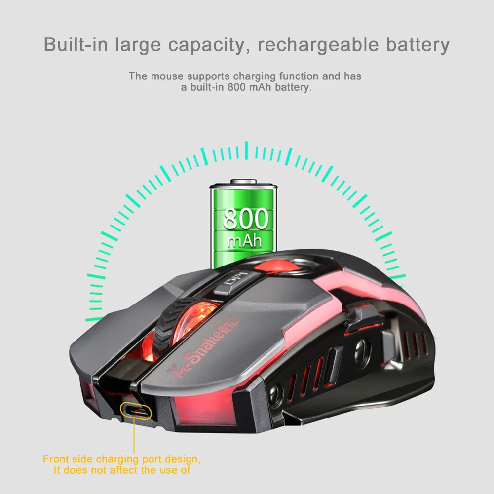 

2019 Hot Wireless Mouse Silent Ergonomic Gaming Mice 7 Keys RGB Backlight 2400 DPI for Laptop Computer For DOY