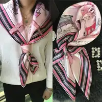 Horses Prints Fashion 100% Real Silk Scarf Shawl Large Square Silk Head Scarves Hijab Foulard 35" x 35"