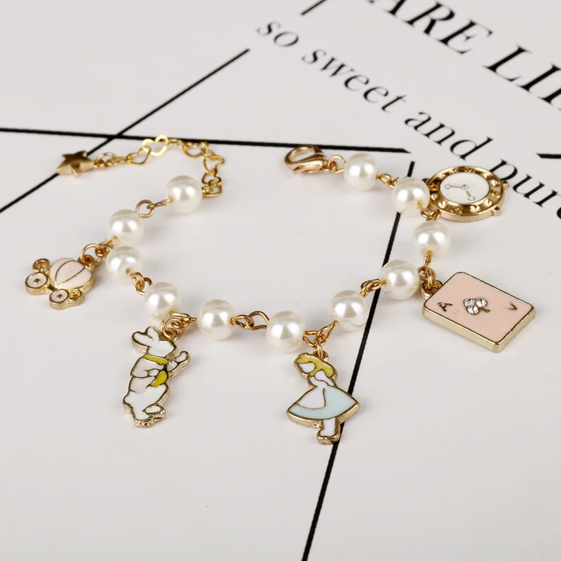 

dongsheng Wristband Pendant Jewelry Accessories Crystal Pendants Bracelets Alice In Wonderland Bangle a Bracelet Cosplay-25