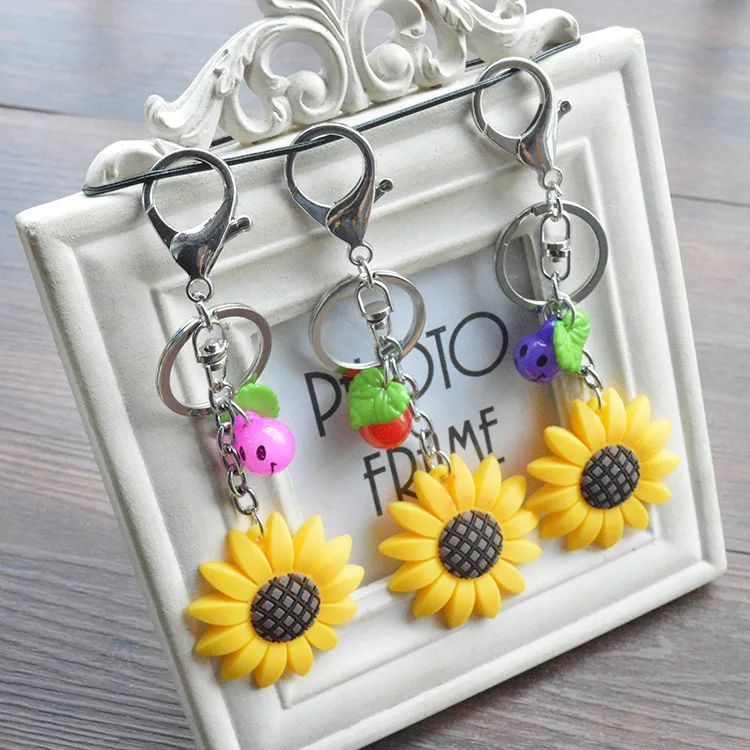 

Wedding bridal showers souvenir exquisite PVC sunflower keyring birthday party favors and gift Lin3793