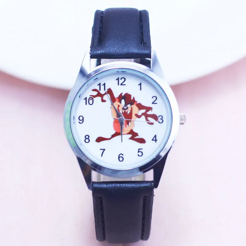 

2018 Girl Ladies boys Watch Kids Watches Tasmanian Devil Leather Quartz Student Kids Animal Cartoon Children Wristwatch