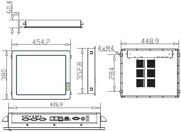 19 дюймов промышленных Панель PC 2 ГБ DDR3 32 ГБ SSD сенсорный экран контроллер