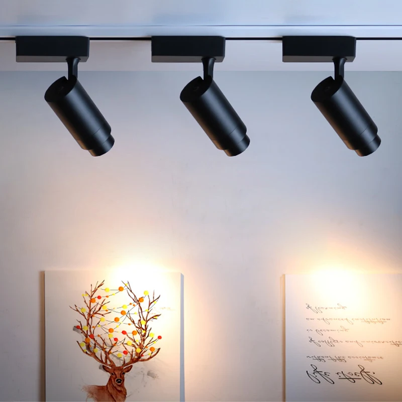 

Free Shipping Zooming Function Super Quality COB 30W 20W 12W 5W LED Track Light 2-Wire Connector 220V Commercial Track Lighting