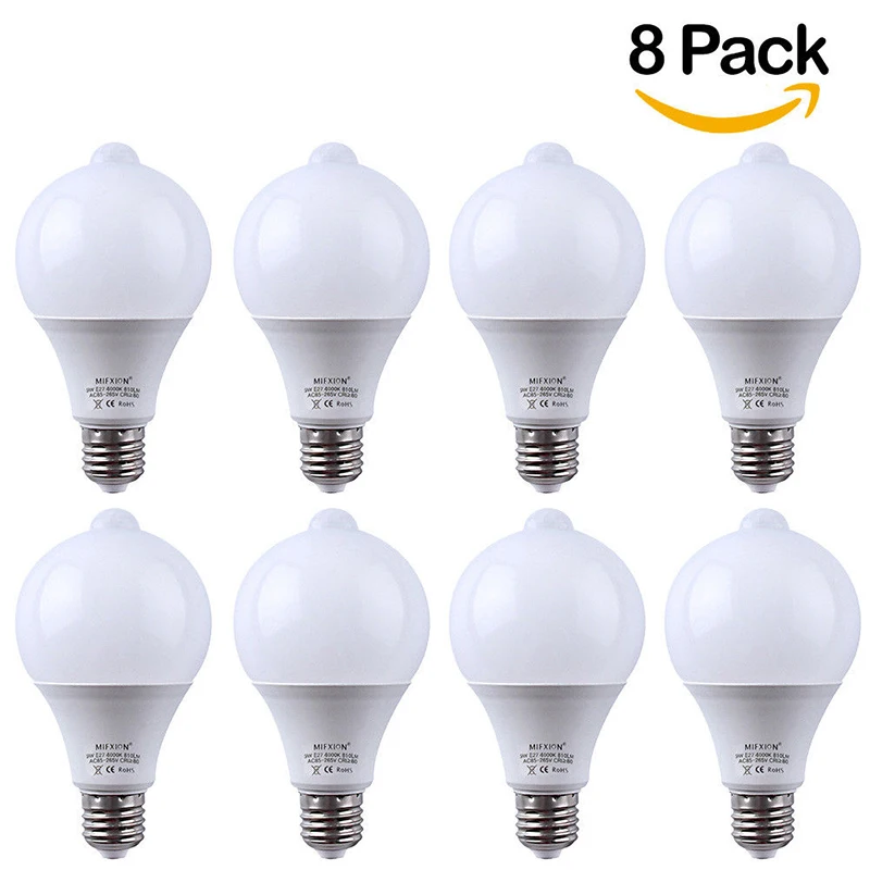 8PCS 9W PIR Motion Sensor Light E27+ Light Control Motion Sensor LED Bulb Auto Smart Led PIR Infrared Body Sound Lamp 8PCS 9W PIR Motion Sensor Light E27+ Light Control Motion Sensor LED Bulb Auto Smart Led PIR Infrared Body Sound Lamp