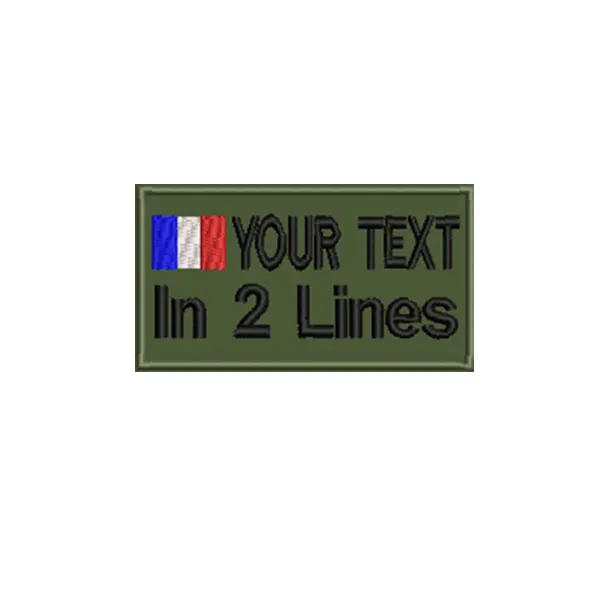 9*5cm size Rectangular custom flag name patch hook on badge military patches for clothing bag - Color: French