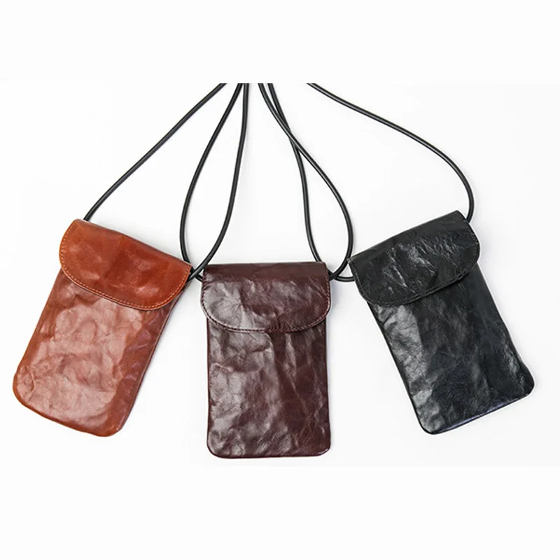 Дизайнерская винтажная маленькая сумка-мессенджер ручной работы из натуральной кожи высокого качества, роскошная сумка для мобильного телефона