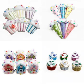 

1Pcs Christmas Ornament Colorful Foam Icecream Cake Popcorn Tree Window Christmas Decorations For Home