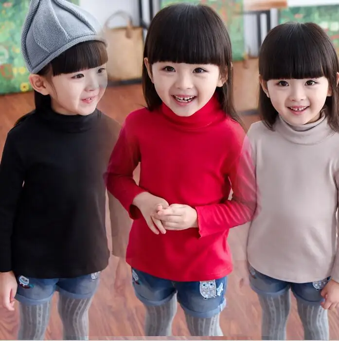 

MERI AMMI Children Girl Boy Cotton Clothing TurtleNeck Tee T-shirt Sweatshirt For 3-7 Year Girl ,J498