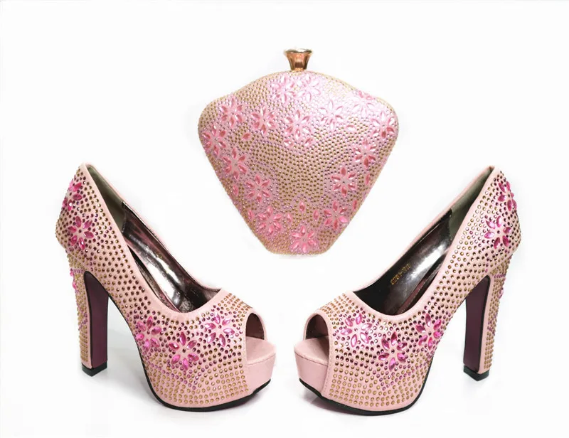 

fashion shoes and bag set Haniye whoelsale african high heel shoes match purse