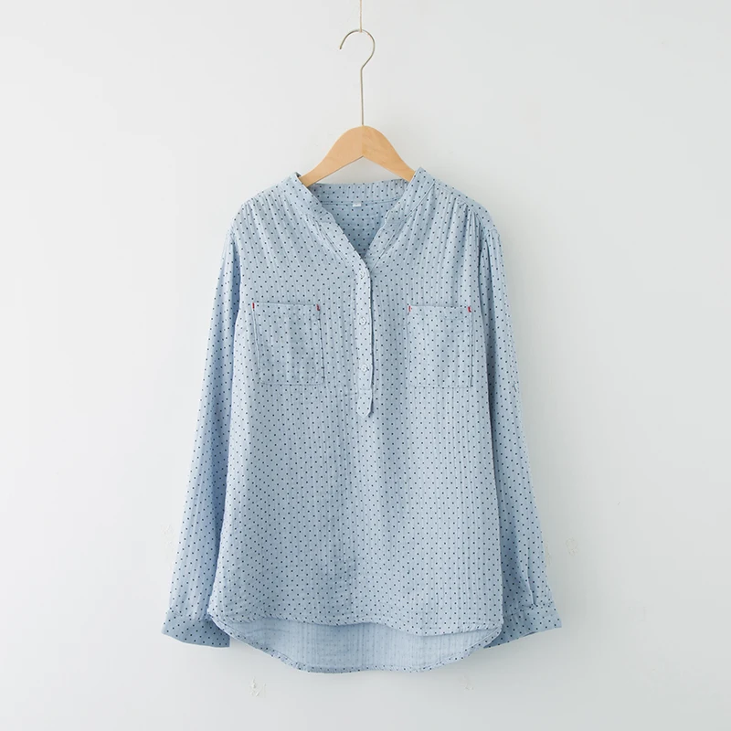 Маленькие звезды печати Свободные v-образным вырезом хлопчатобумажной пряжи