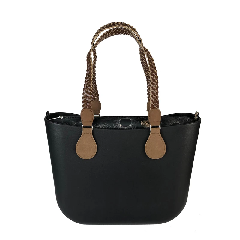 Classic size Black Классический размер O Сумка Стиль obag Водонепроницаемый EVA корпус с переплетенной ручкой с принтом вставка женская сумка резиновая силиконовая сумка - Цвет: Classic size Black