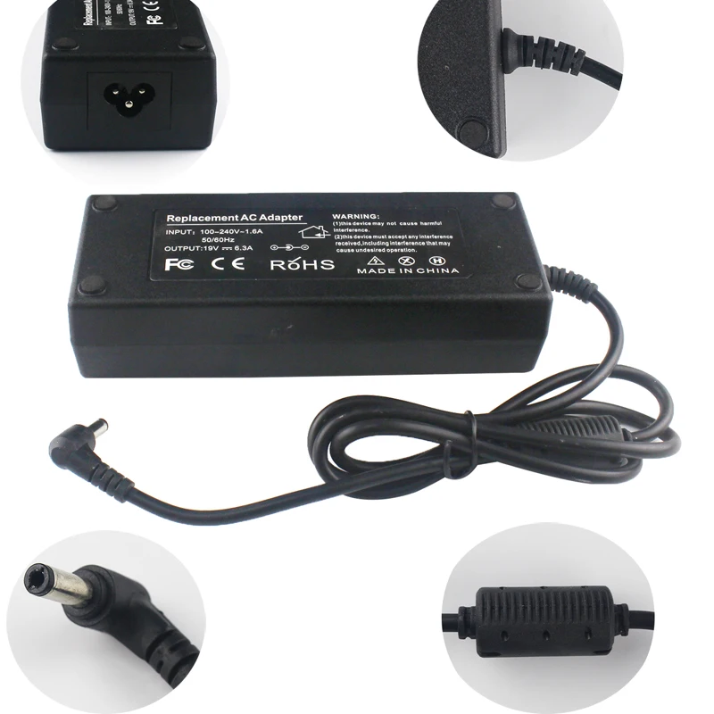 

19V 6.3A 5.5*2.5mm AC/DC Adapter Power Charger For Asus ROG Strix GL753V GL753VD GL753VE Supply Cord (no power cord)