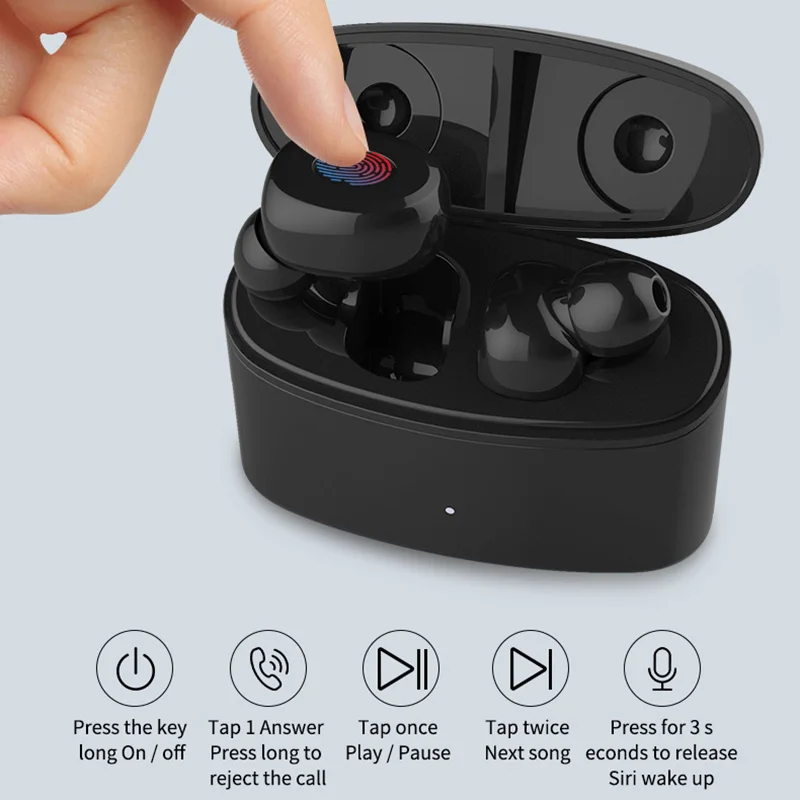 

New Wireless Bluetooth 5.0 Stereo Earphones Waterproof Earbuds with Mic for iPhone Samsung Huawei