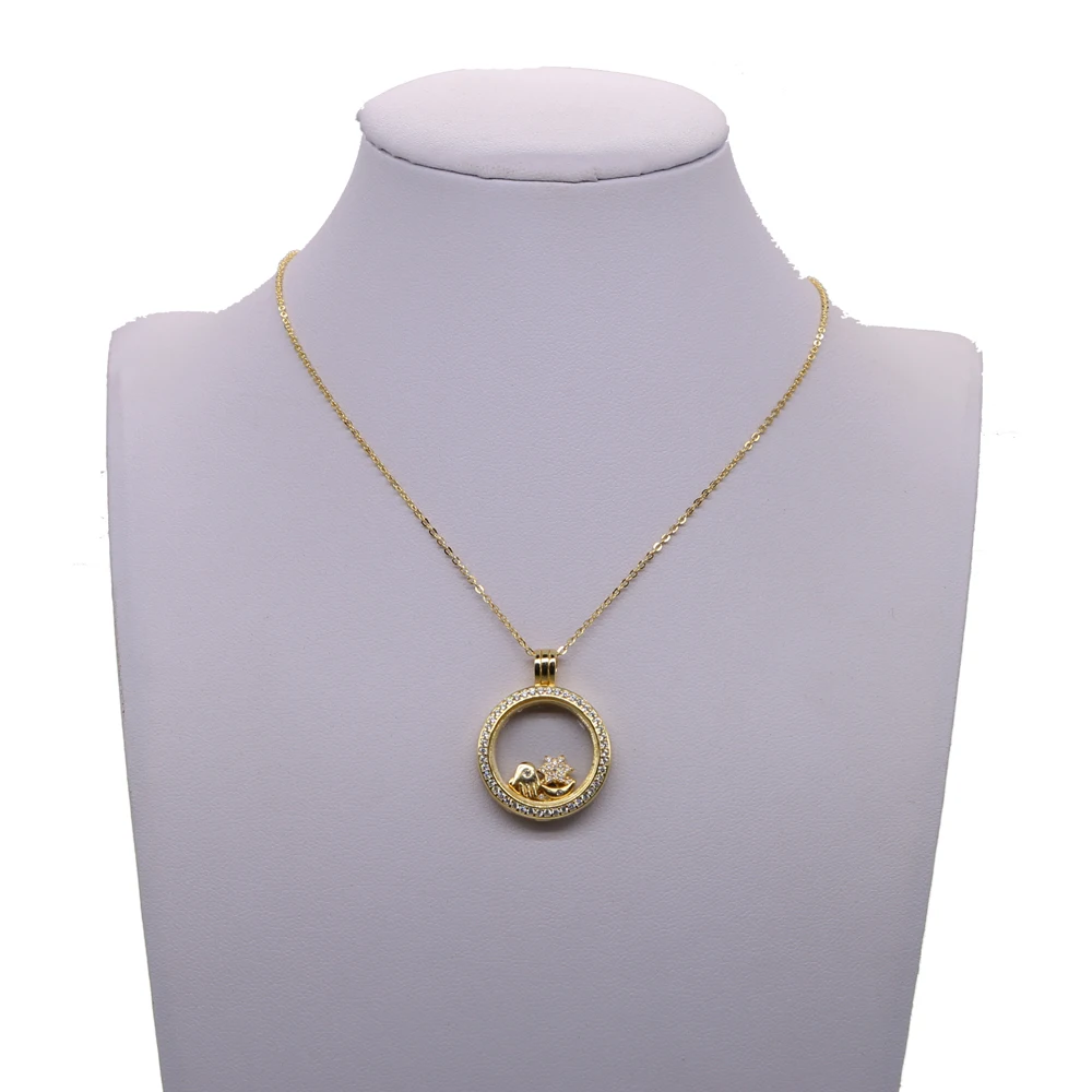925 стерлингового серебра Openable круглые винтажные двойного назначения ожерелье для женщин Золото Серебро Цвет Луна Звезда ручной ювелирные изделия с подвесками подарок
