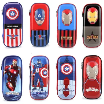 

Captain America Cartoon character Stationery box Iron Man Student School Supplies Spiderman pencil cases Boy gift