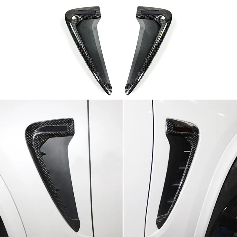 

car accessories 2x 100% Real Carbon Fiber Wing Air Flow Fender Intake Cover For BMW X5 F15 14-17