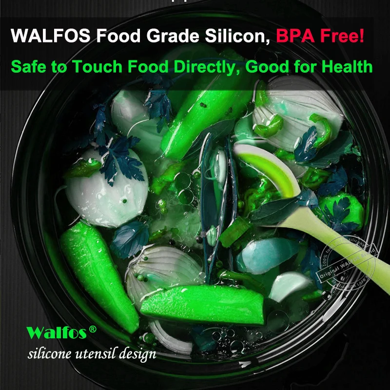 Kitchen utensils WALFOS Food Grade Silicone Cooking Tools Accessories Heat-Resistant Kitchen Utensil Set Non-Stick spatula turner ladle spoon