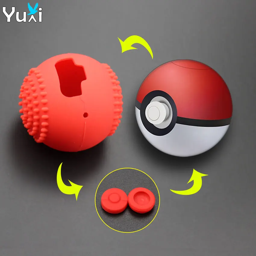 

YuXi Silicone Protective Case for PokeBall Plus Controller Portable Travel Pokeball Case + analog stick Cap For Nintend Switch.