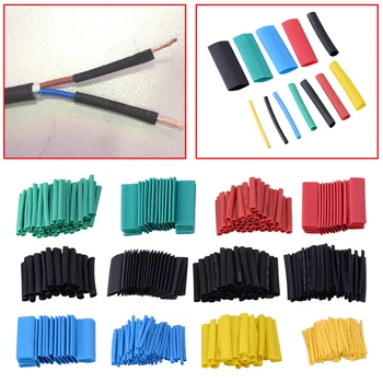 

LETAOSK 530pcs/SET Polyolefin 8 Size 5 Color 2:1 Polyolefin Heat Shrink Tube Tubing Sleeving Wrap Wire Assorted Kit 10.4 Mpa