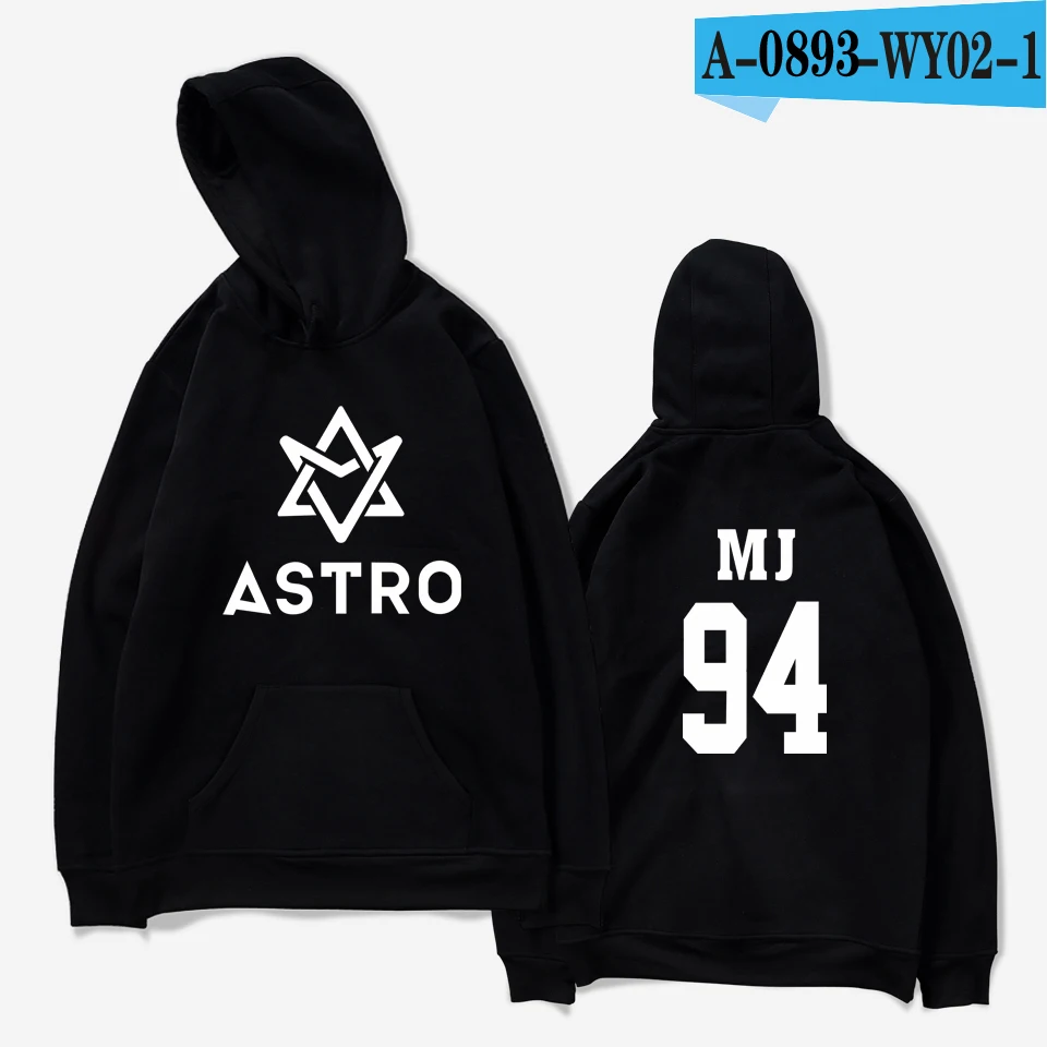 Frdun Tommy Kpop ASTRO Hoodies Moletom STAR Group Spring Women/Men Harajuku Sweatshirt Casual Hoodie Men/Women Clothing - Цвет: black