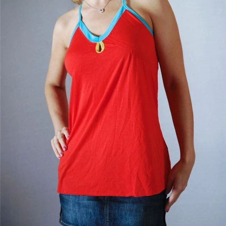 XHILARATION Orange Keyhole Racerback Women's Cami Knit Sleeveless Top