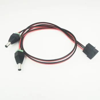 

50pcs DHL PC DIY 4-pin IDE Molex TO 12V DC Power Jack Connector Plug 2*5.5x2.5mm Adapter