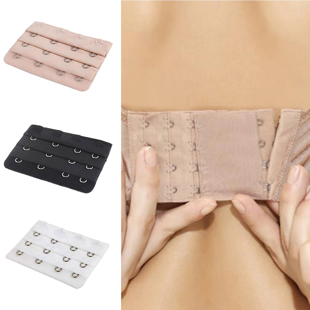 

3pcs/lot Ladies 3 Rows 3/4 Hooks Bra Extender Bra Extension Strap flexible Women Underwear Expander Black White Nude new