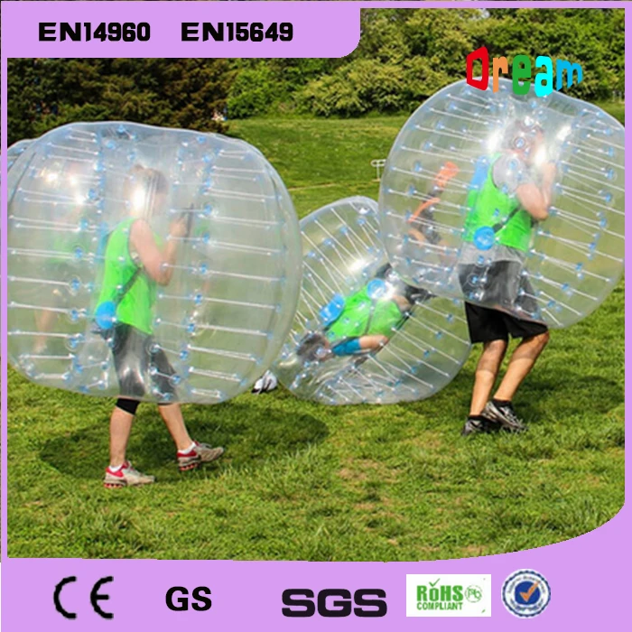Doprava zdarma 1.5m PVC Bubble Fotbal pro dospělé Bubble Football Bumper Nafukovací lidský křeček míč Zorb míč venkovní sport
