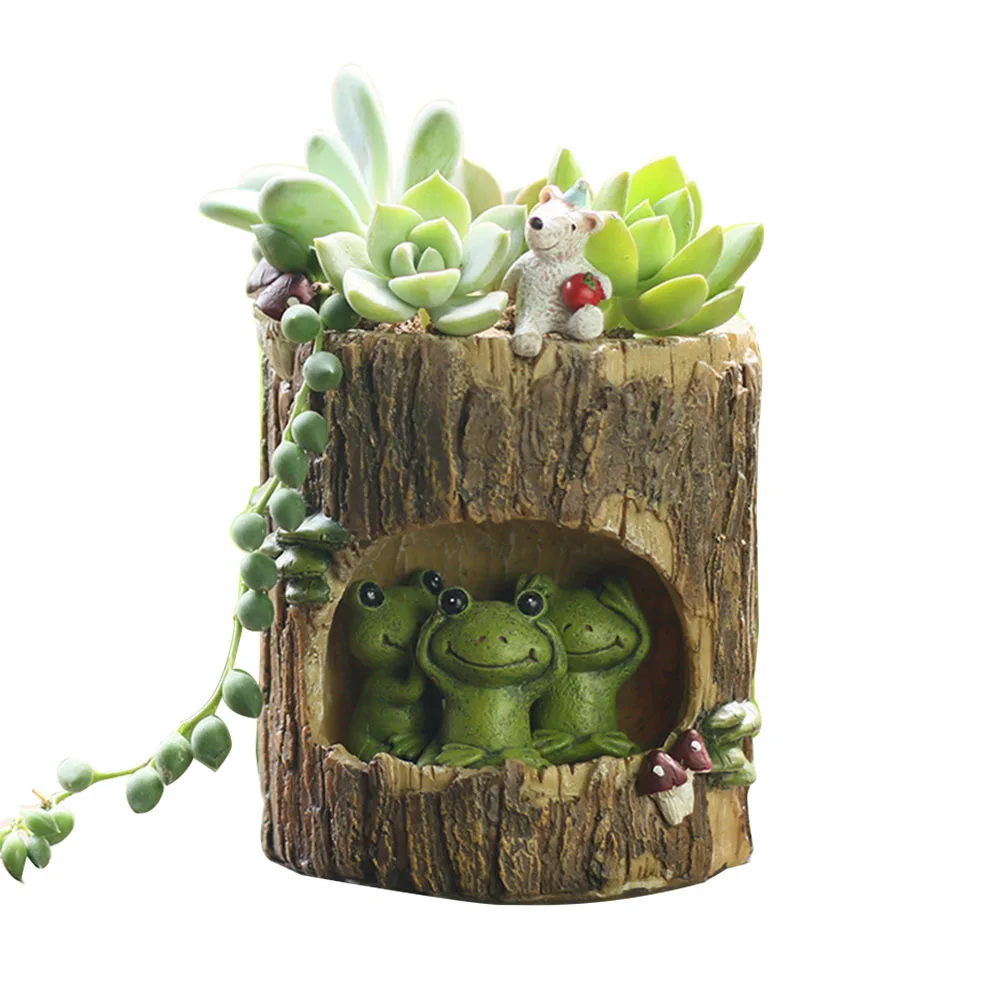 

Mini Flower Pastoral Garden Aeration Decoration Plant Pot Hole Room Desktop Office Home Succulent Gift