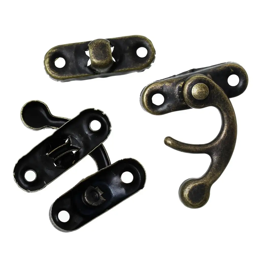 Jewelry Hook Box Latches Clasp For Box Lock Purse Lock Antique Bronze 3.3cm x 28mm ,50 Sets 2016 new