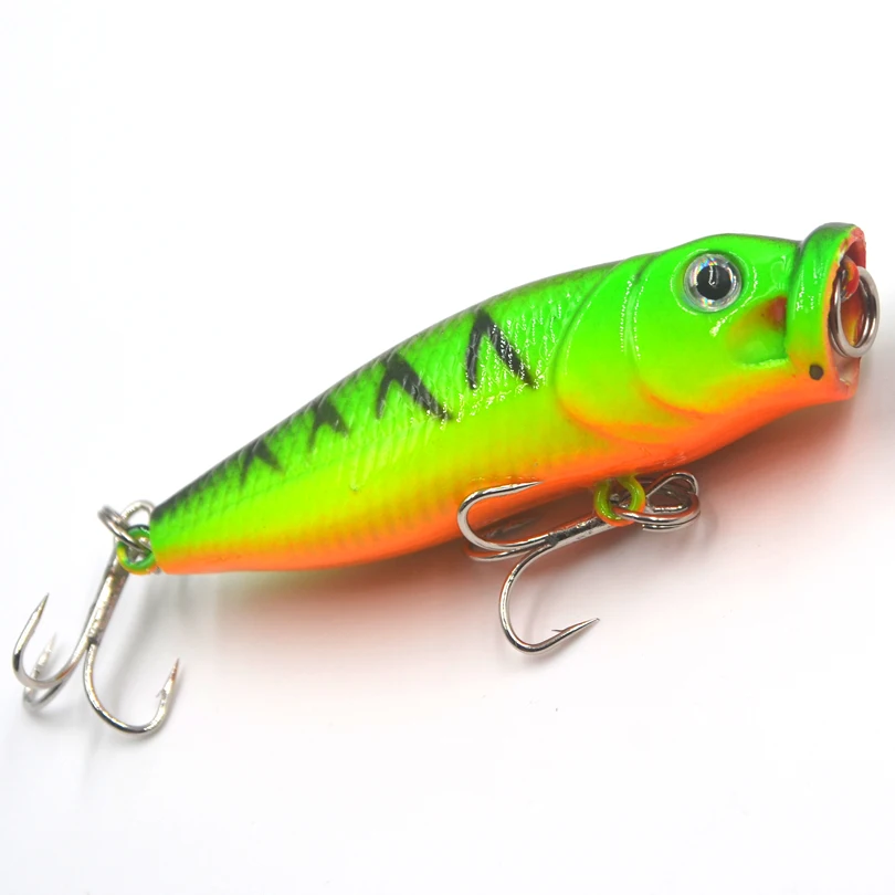 Iscas de Pesca Isca de Pesca Mnft Corpo Verde Laranja Barriga Popper Isca 2.76 -7 cm - 0.31 Oz-8.8g 3d Olhos Wobbler Artificial Dura 8 Pçs 4 cm 0.31 oz-8.8g 3d olhos wobbler artificial isca de pesca dura