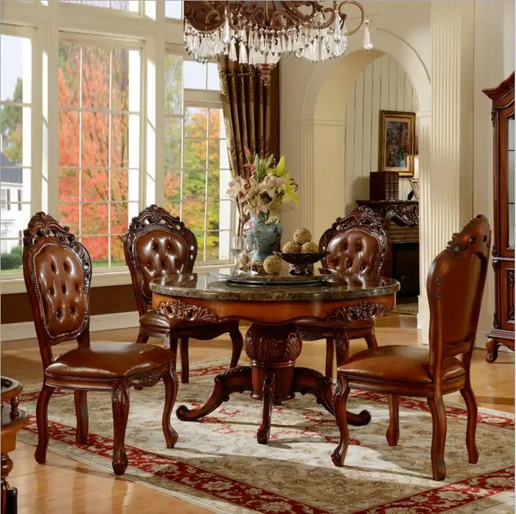 Modern Style Italian Dining Table, 100% Solid Wood Italy Style Luxury round Dining Table set o1230 Modern Style Italian Dining Table, 100% Solid Wood Italy Style Luxury round Dining Table set o1230