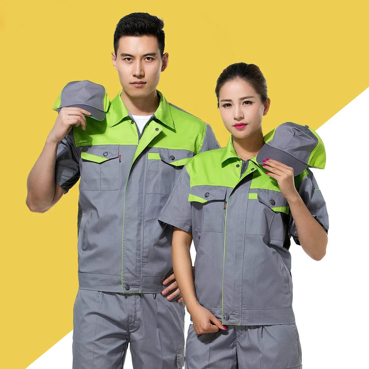 Unisex Short Sleeve Summer Engineering Uniforms Work Wear Clothing Auto