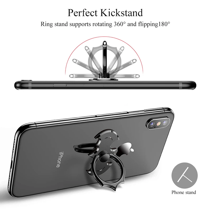 Oatabasf Smart Phone ring 360 Degree Metal Mobile Phone Holder Universal phone Ring Bracket For iPhone Samsung ipad Table