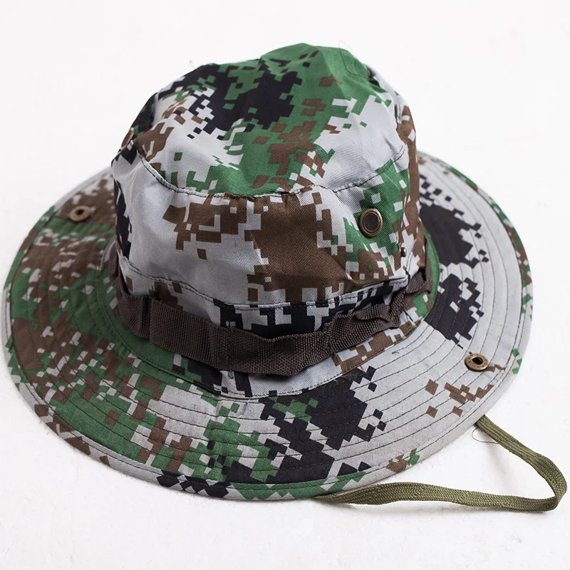 5 стилей камуфляж ведро шляпы Sun Cap Ripstop Camo Рыбалка Охота Туризм мужчины САФАРИ летние джунгли с строка Boonie Hat