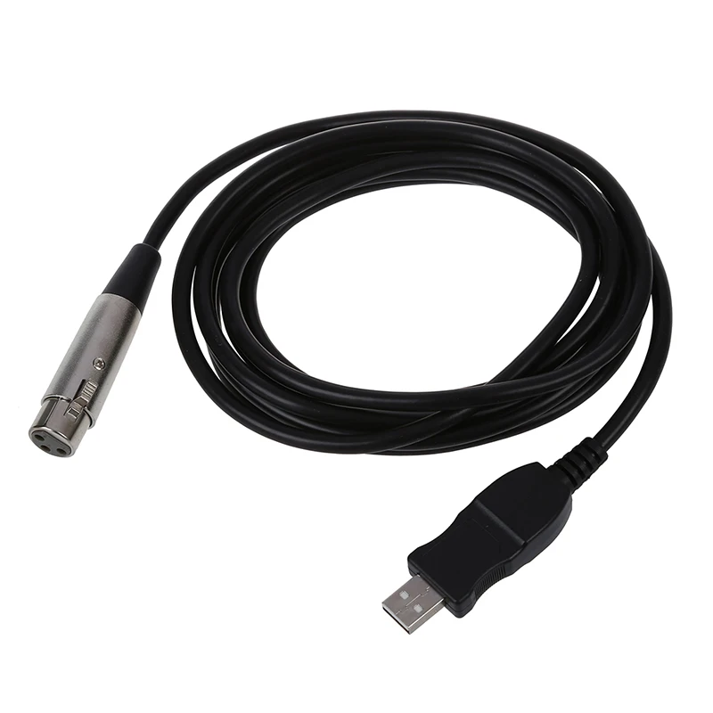 USB штекер для 3 Pin XLR Женский микрофон Микрофон Студийный аудио кабель - Цвет: Black
