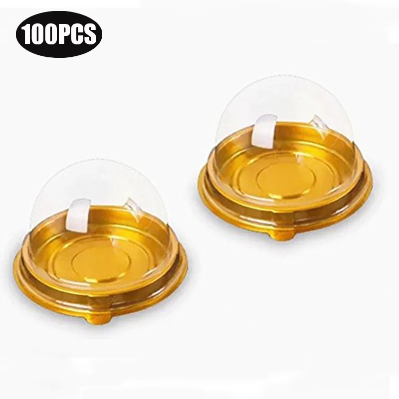 

100pcs of transparent plastic cupcake boxes pastry candy cookies muffins dome birthday cake gift package box wedding Party decor