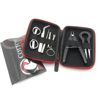 

X9 Vape Tool Kit Bag Tweezers Pliers Wire Vape Coil Jig Organic Cotton For RDA RTA Atomizer Electronic Cigarette Accessories