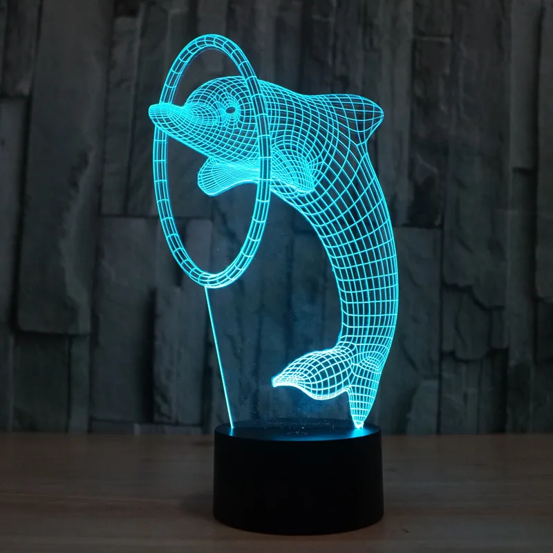 

3D seven LED touch 3D lamp light lamp colorful gradient visual stereo lamp free shipping