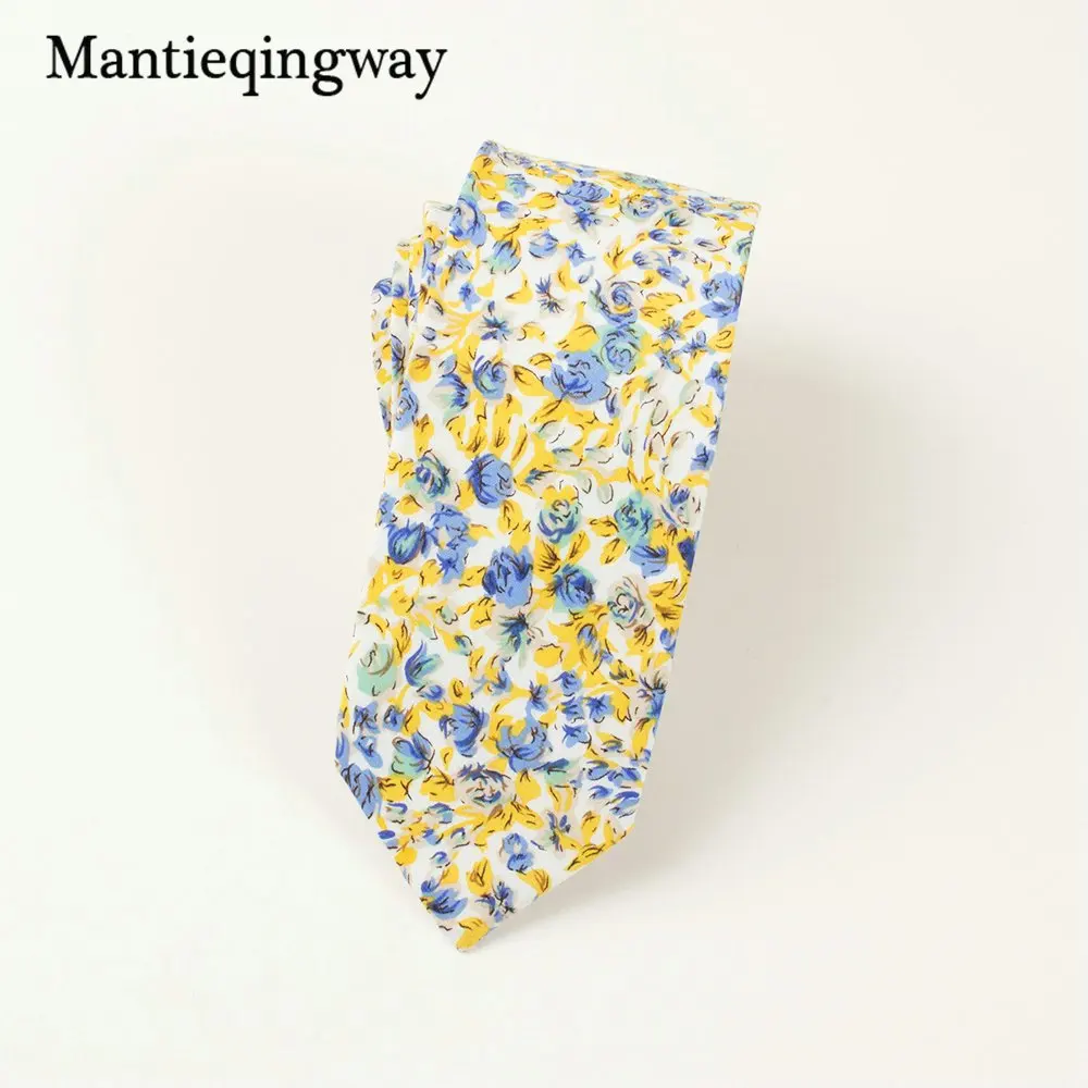 Mantieqingway 6 см мужской хлопчатобумажный галстук, деловые костюмы, шейные галстуки, Свадебный с принтом, Цветочный галстук, брендовый обтягивающий галстук, подарок - Цвет: 033