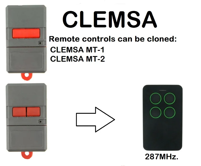 

for CLEMSA TX-1, CLEMSA TX-2 Remote Control Duplicator 287MHz.