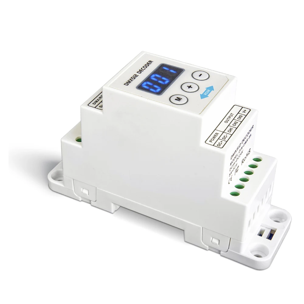 

LTECH DIN Rail CV 3CH RGB Constant Voltage DMX Decoder;DC5-24V input;5A*3CH output 3 Channel LED RGB Strip Decoder DIN-DMX-5A